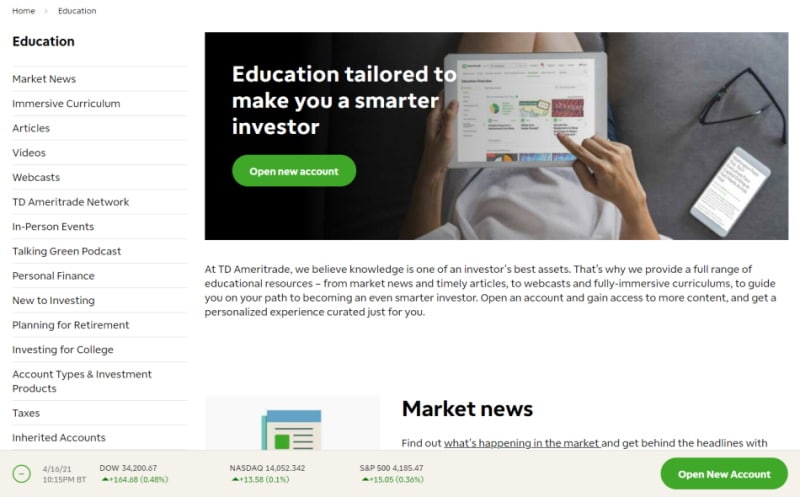 TD Ameritrade education