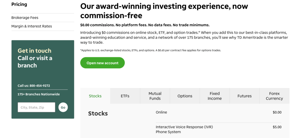 TD Ameritrade Fees