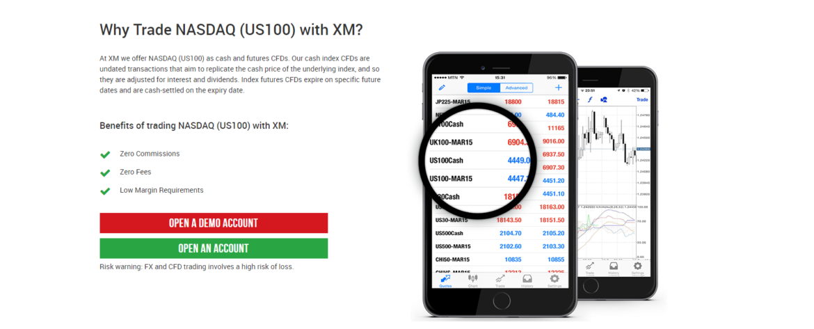 Broker With Nasdaq 100