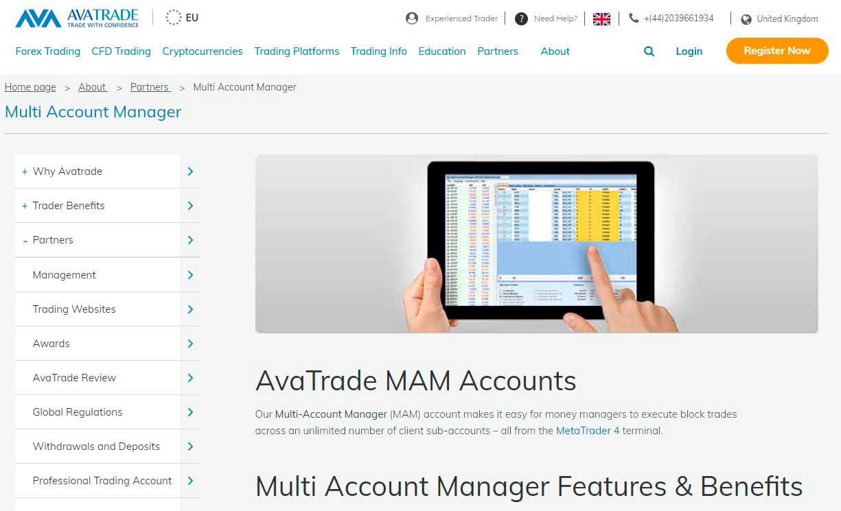 AvaTrader MAM Accounts