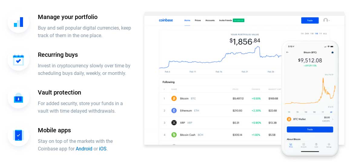 Coinbase cryptocurrency trading platform