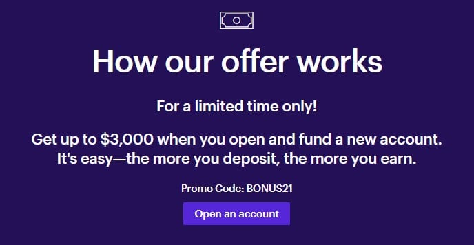 ETRADE funding bonus