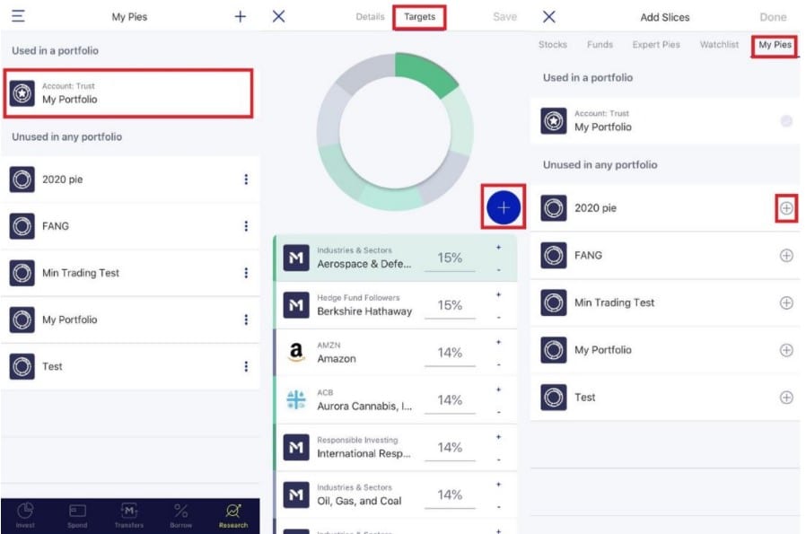 M1 App change portfolio holdings