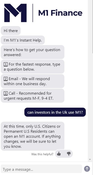 M1 Finance Instant Help