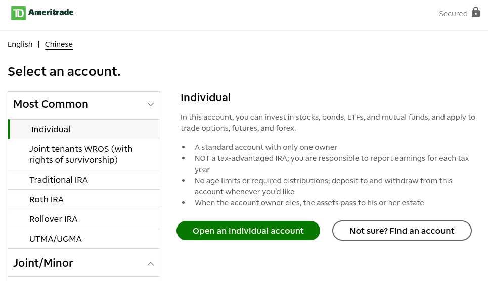 td ameritrade open account