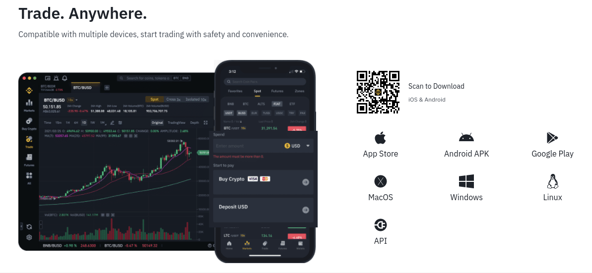 Aplicația mobilă Binance