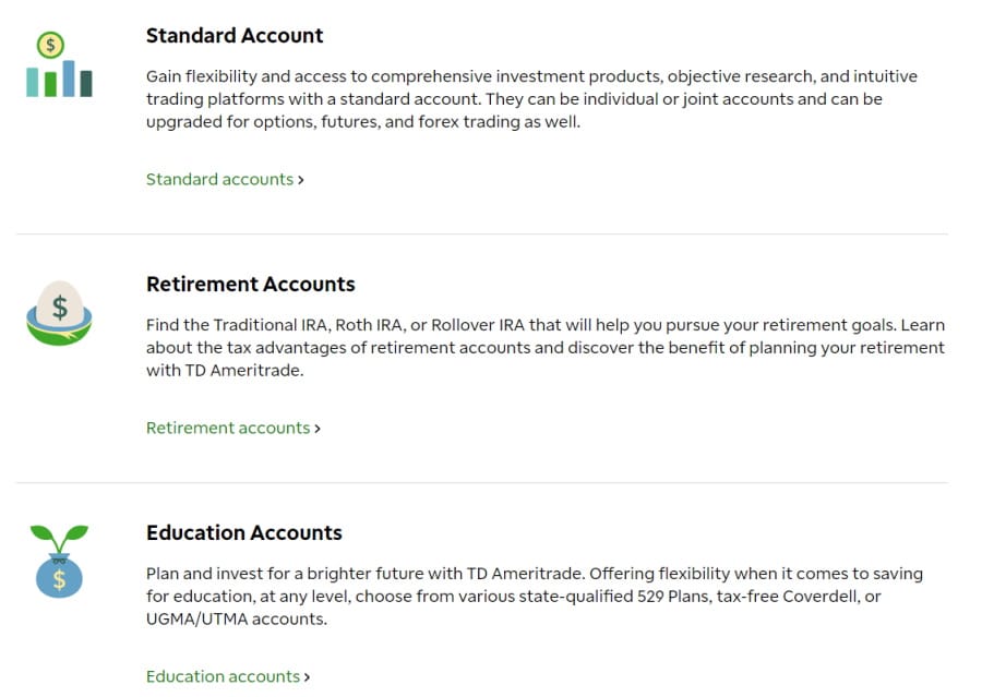 TD Ameritrade accounts