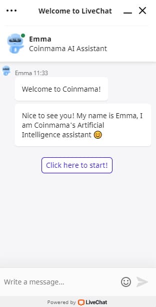 Coinmama LiveChat