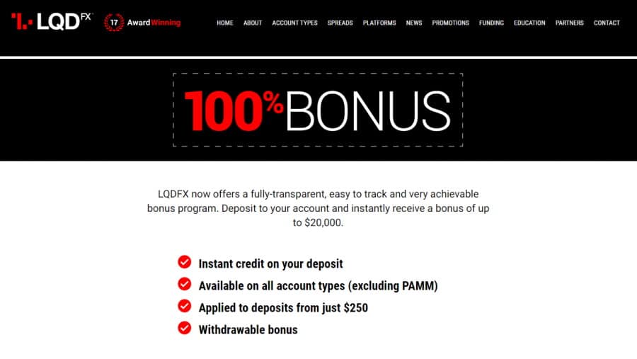 LQDFX 100% Bonus Program