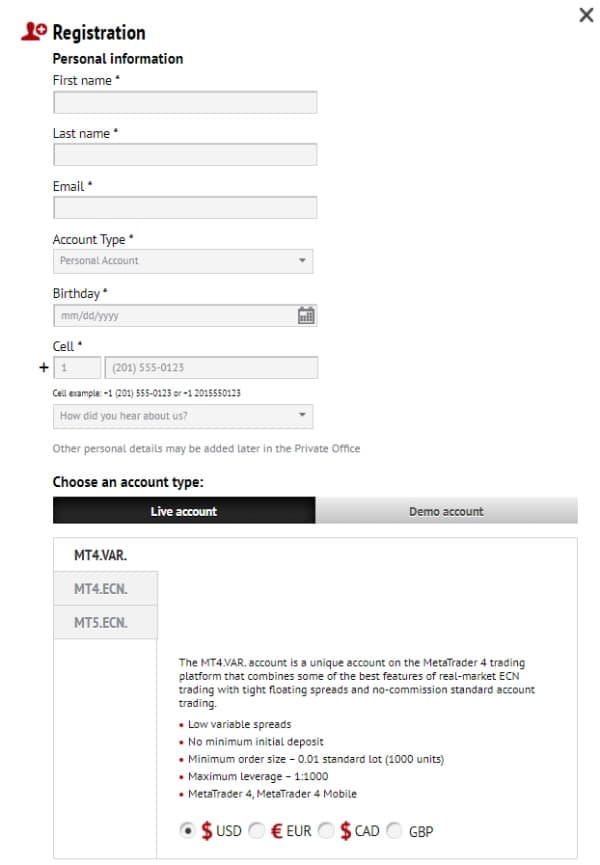 TradersWay registration