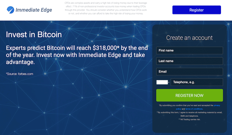 Immediate edge trading platform sign up