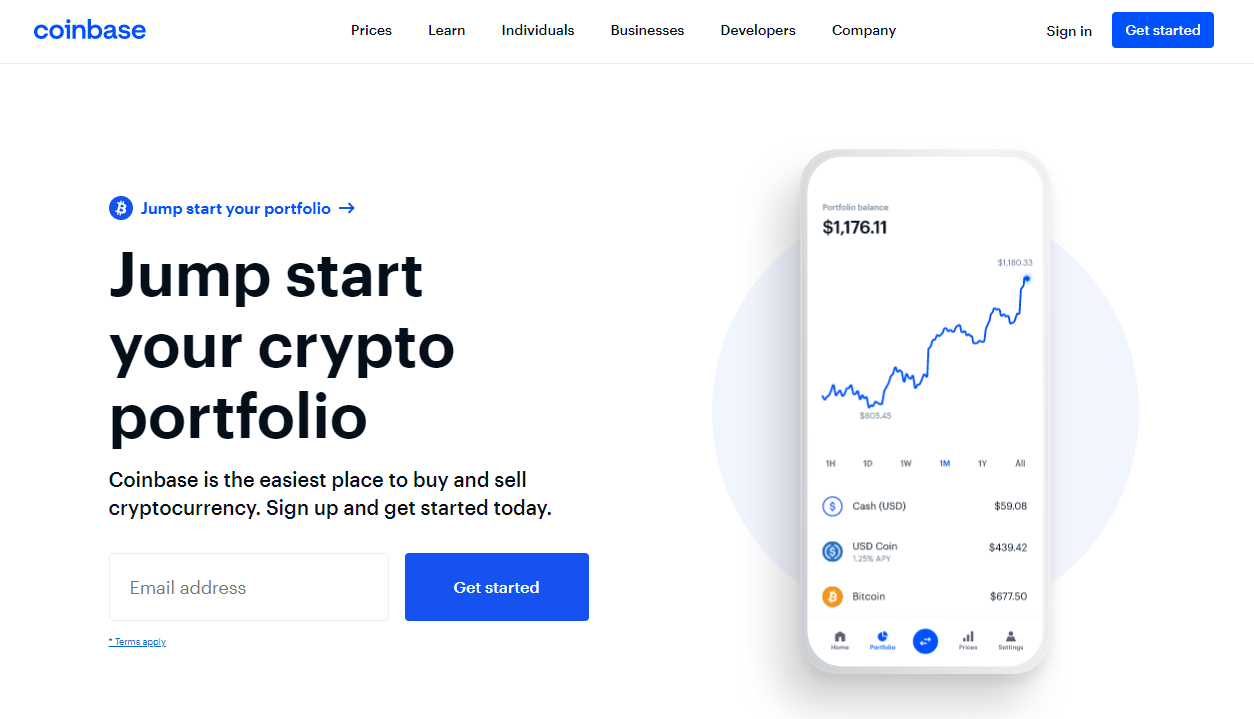 Coinbase de pe mobil