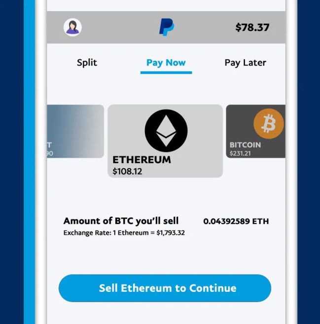 sell ethereum paypal