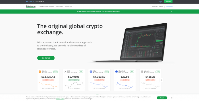 official website of Bitstamp