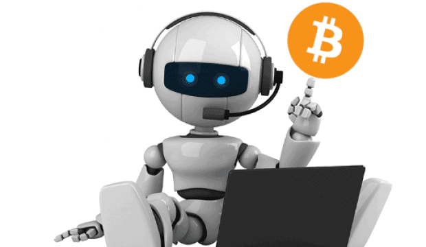 Image depicting a Bitcoin trading robot