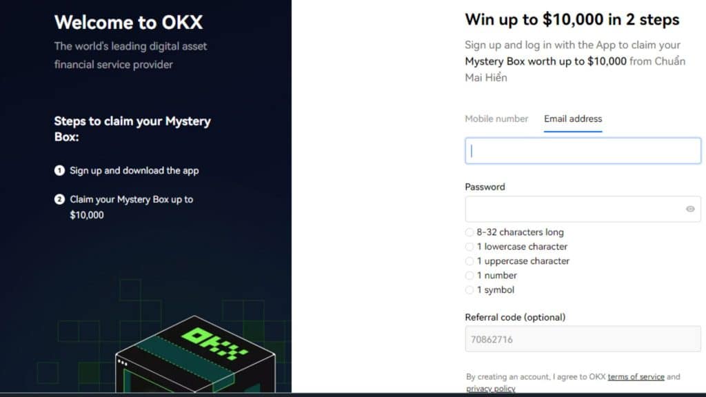 okx signup form