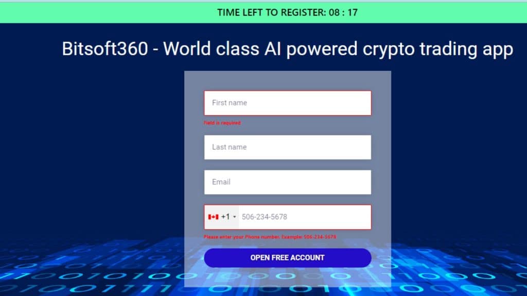 sign up on bitsoft360