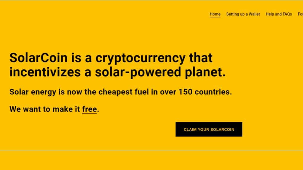 solarcoin homepage