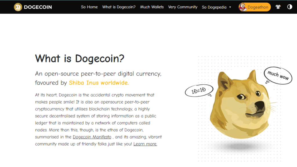 dogecoin homepage