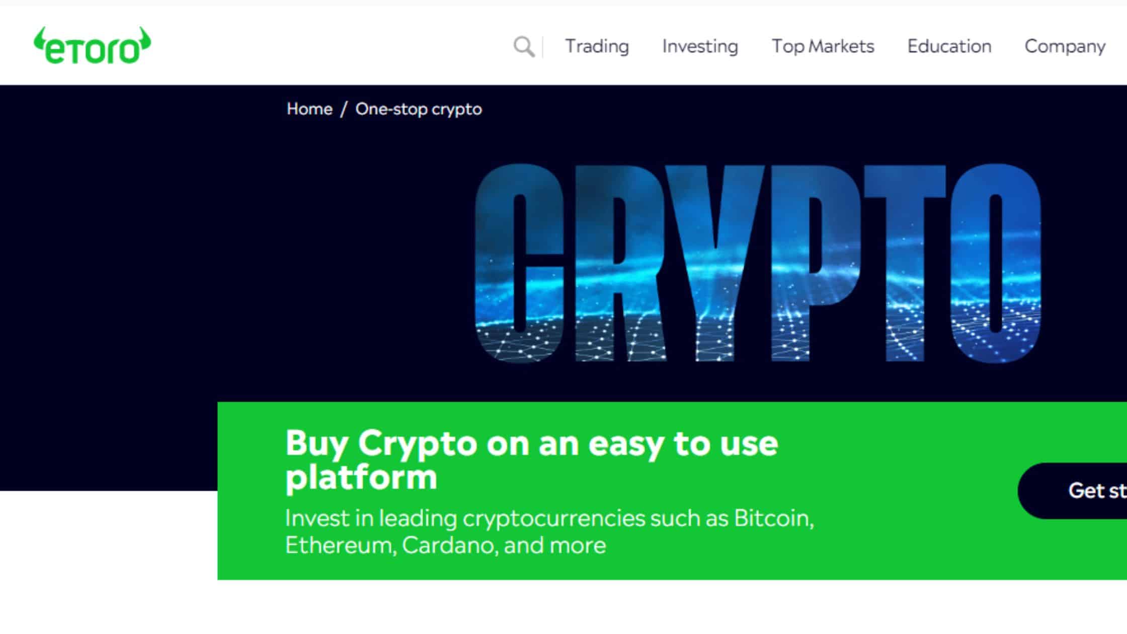 eToro Crypto Trading App