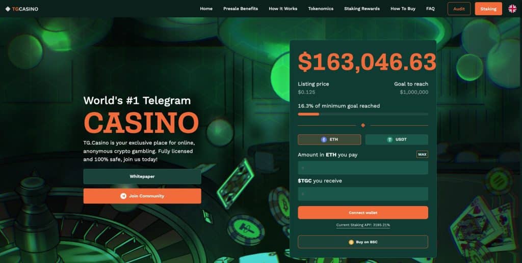 TG.Casino most undervalued crypto