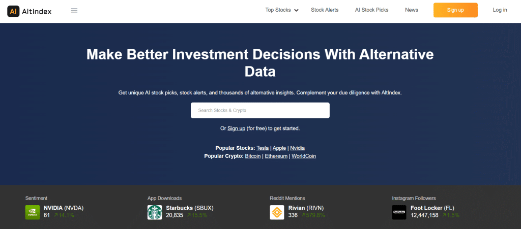 Altindex Best stock tracker app