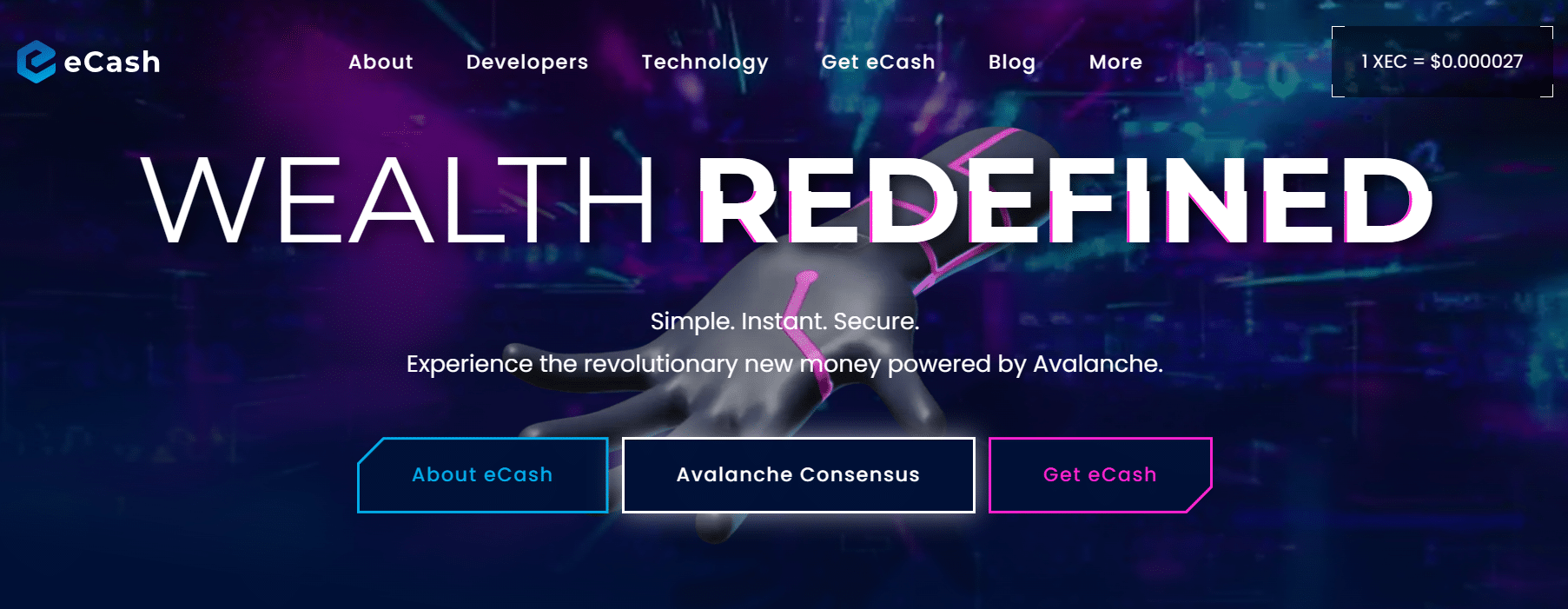 eCash cryptocurrency under 1 dollar