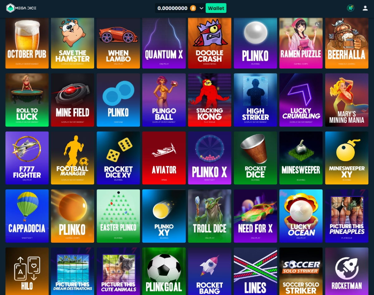Mega Dice Crypto Casino Games