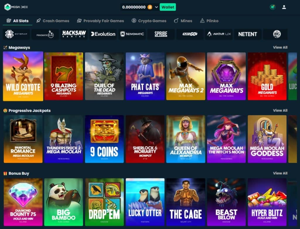 Mega Dice crypto casino Slots Categories