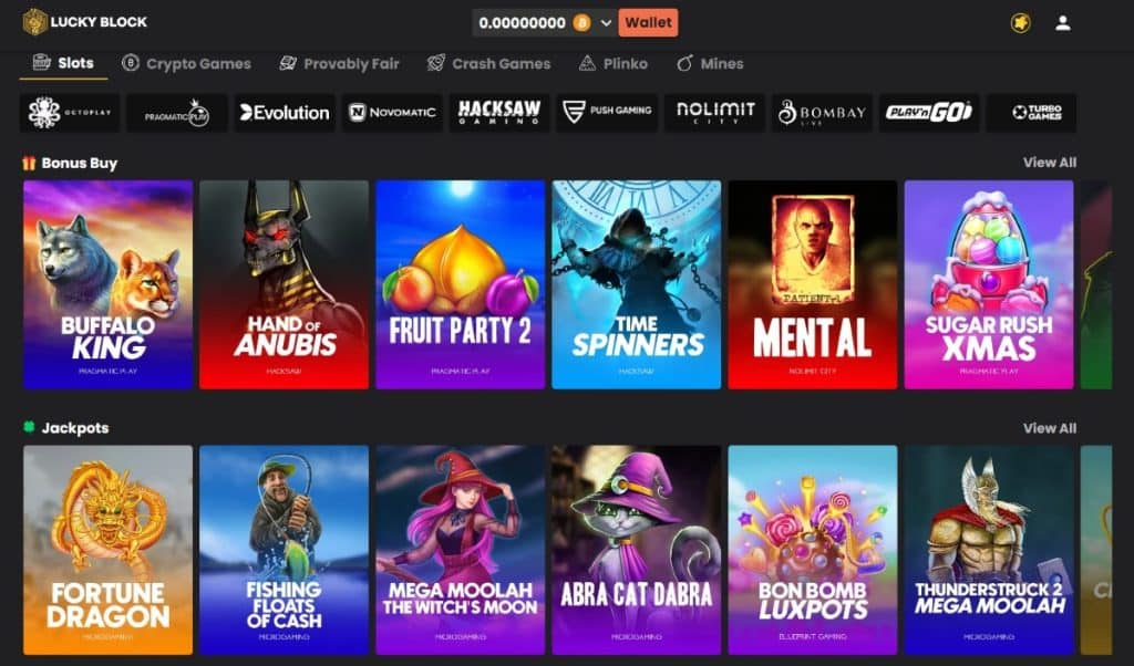 Lucky Block Casino slot games